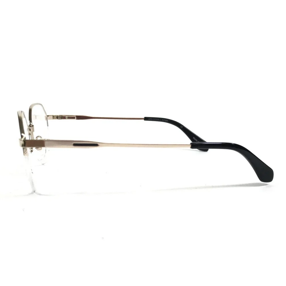 Adin Thomas Eyeglasses Frames AT-632 C2 Black Gold Hexagonal Wire Rim 49-17-135